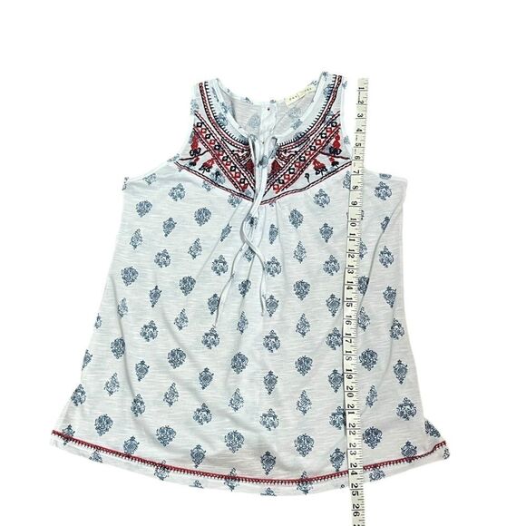 Retrology Red White And Blue Sleeveless Top Floral Print, Size XS - Picture 8 of 10